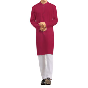 AL AWALI Men's Unstitched Fabric Printed 100% Fancy Cotton for Kurta & Pyjama Set - 58 inch, Red/White