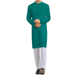 AL AWALI Men's Unstitched Fabric Printed 100% Fancy Jacquard for Kurta & Pyjama Set - 58 inch, Green/Grey