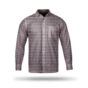 AL AWALI Men's Unstitched Fabric Printed 100% Fancy Cotton for Shirting - 58 inch x 1.75 mtr, Brown/Multi