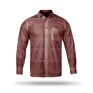 AL AWALI Men's Unstitched Fabric Printed 100% Fancy Cotton for Shirting - 58 inch x 1.75 mtr, Red/Green