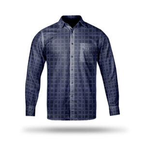 AL AWALI Men's Unstitched Fabric Printed 100% Fancy Cotton for Shirting - 58 inch x 1.75 mtr, Navy Blue