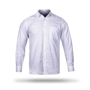 AL AWALI Men's Unstitched Fabric Printed 100% Fancy Cotton for Shirting - 58 inch x 1.75 mtr, Off White/Blue