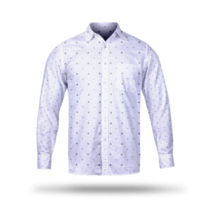 AL AWALI Men's Unstitched Fabric Printed 100% Fancy Cotton for Shirting - 58 inch x 1.75 mtr, Blue/Dark Grey