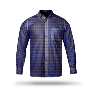 AL AWALI Men's Unstitched Fabric Printed 100% Fancy Cotton for Shirting - 58 inch x 1.75 mtr, Dark Blue/Grey