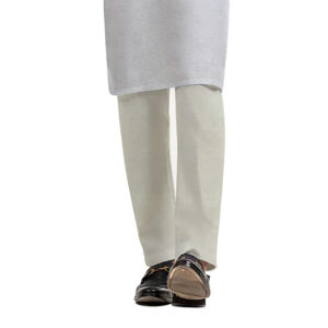 AL AWALI Men's Unstitched Fabric Poly Cotton for Pyjama - 58 inch x 1.75 mtr, Dirty White