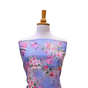 AL AWALI Women's Unstitched Fabric 100% Cotton Lawn for Jalabiya & Kurta - 44 inch x 3.66 meter, White/Purple