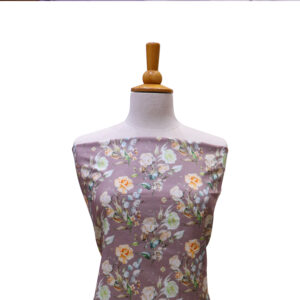 AL AWALI Women's Unstitched Fabric Photo Printed 100% Rayon for Jalabiya & Kurta - 58 inch x 3.20 meter, Pink/White